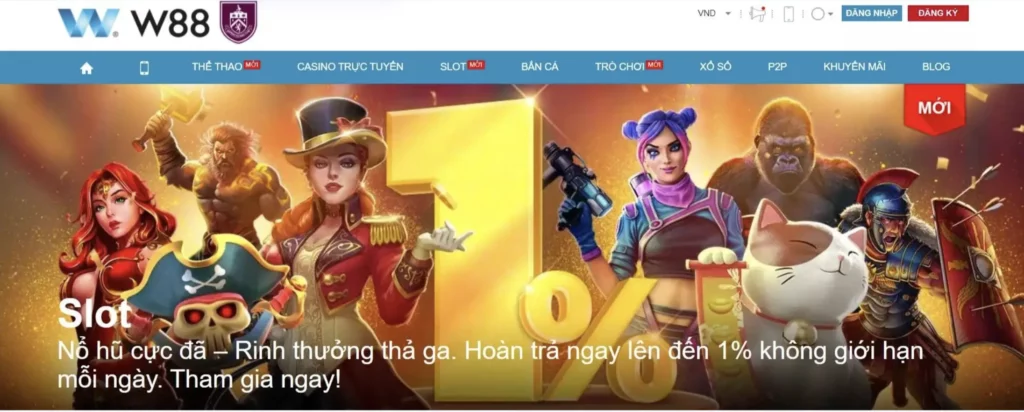Khám phá kho game Slot đồ sộ của nhà cái W88